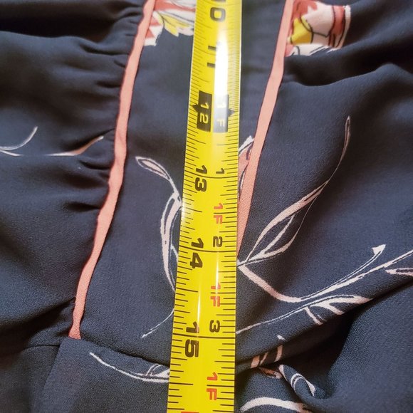 June and Hudson wide leg pant suit size 1X cropped floral hunter green pink - Picture 10 of 15